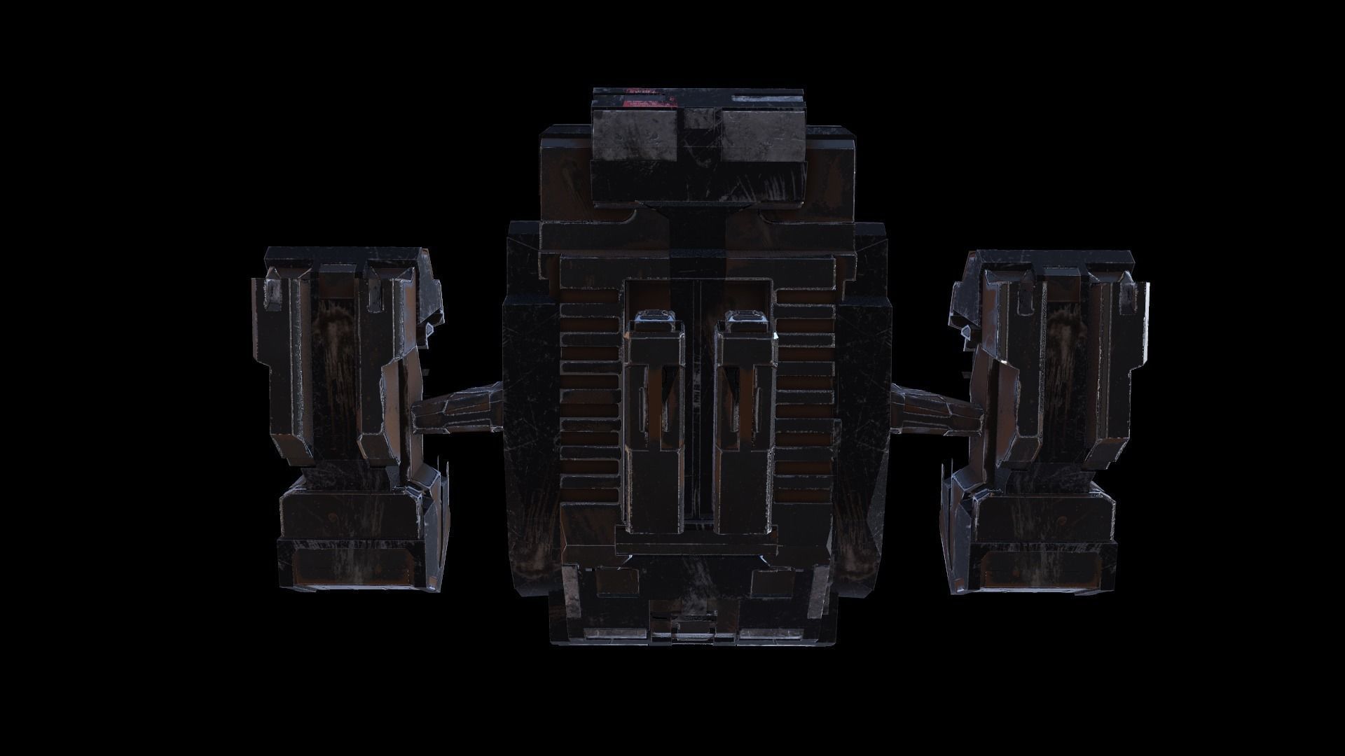 SciFi Spaceship  Low-poly 3D model_14