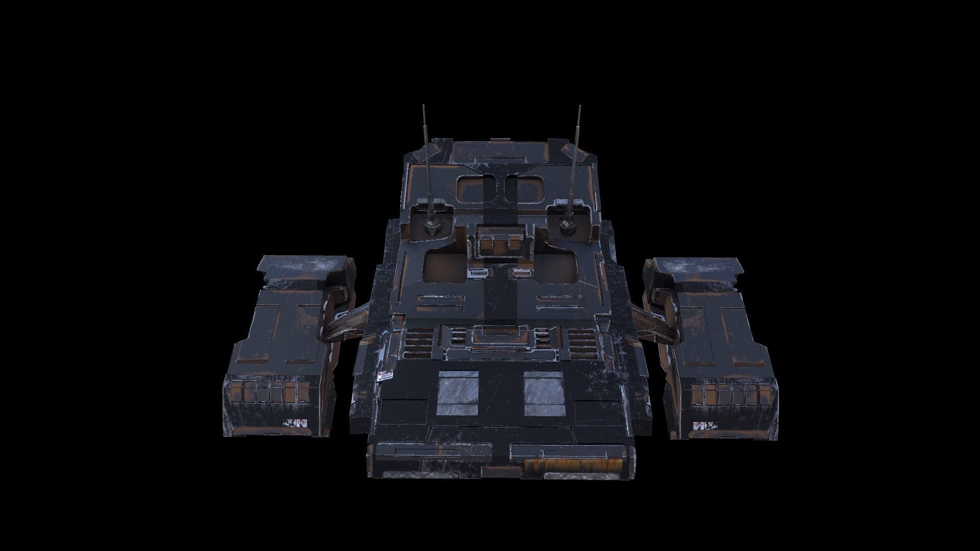 SciFi Spaceship  Low-poly 3D model_17