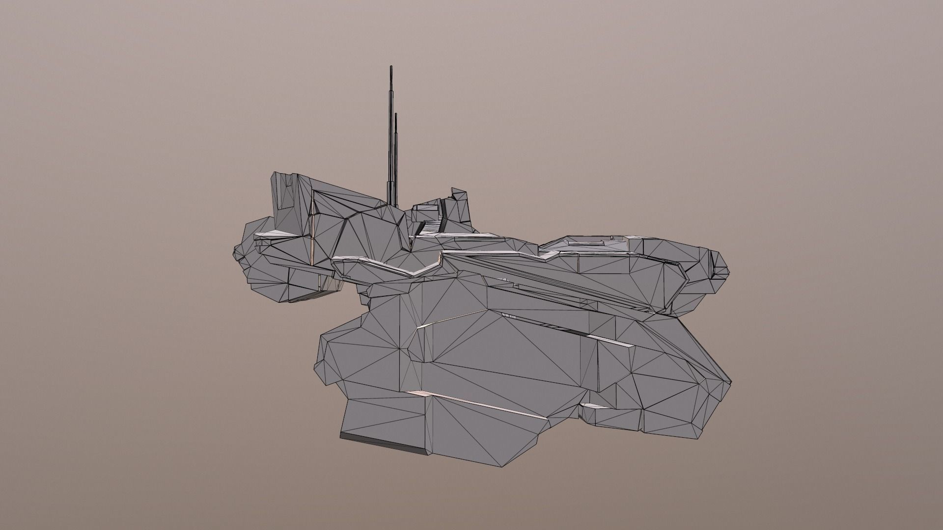 SciFi Spaceship  Low-poly 3D model_26