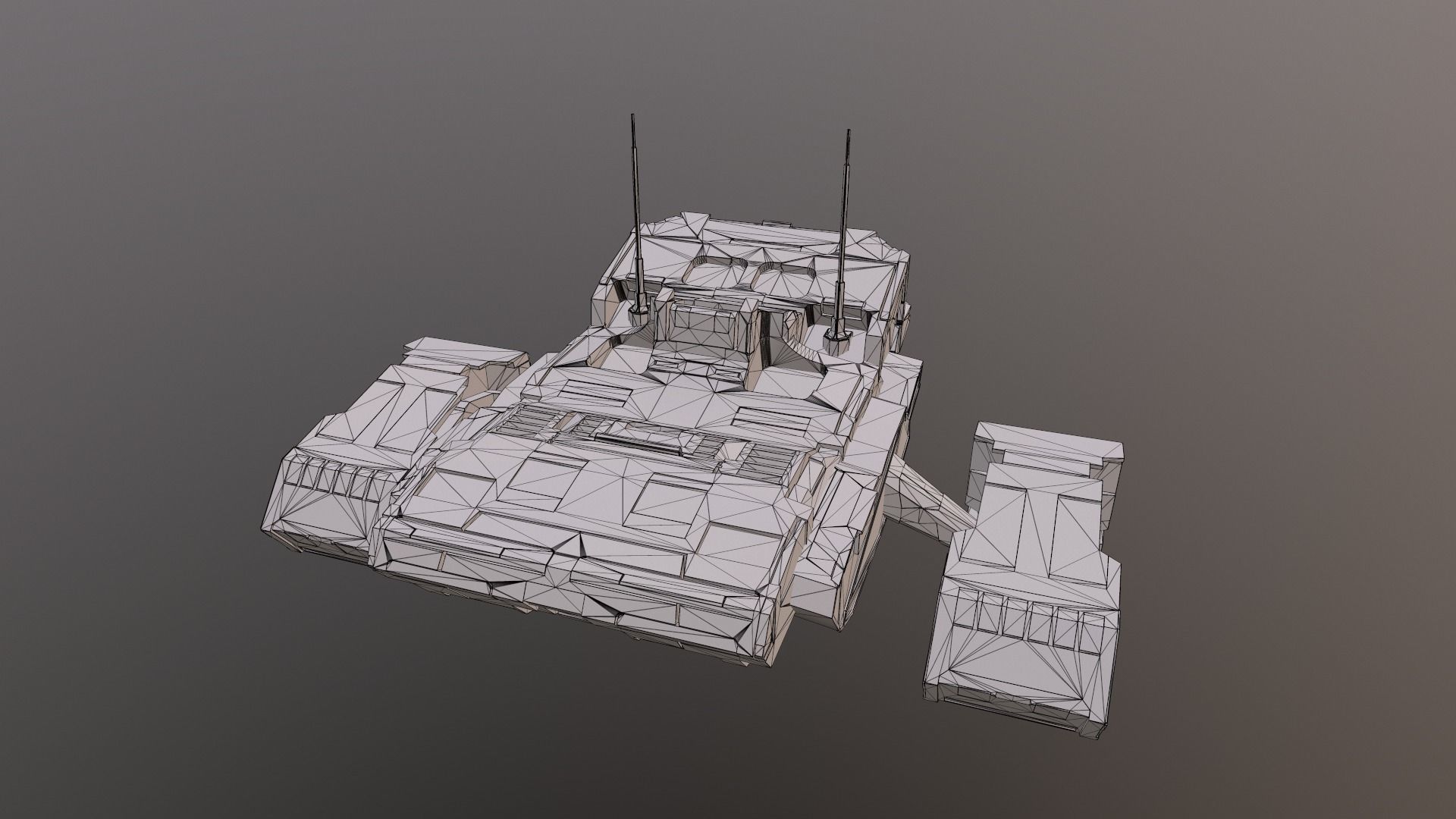 SciFi Spaceship  Low-poly 3D model_27