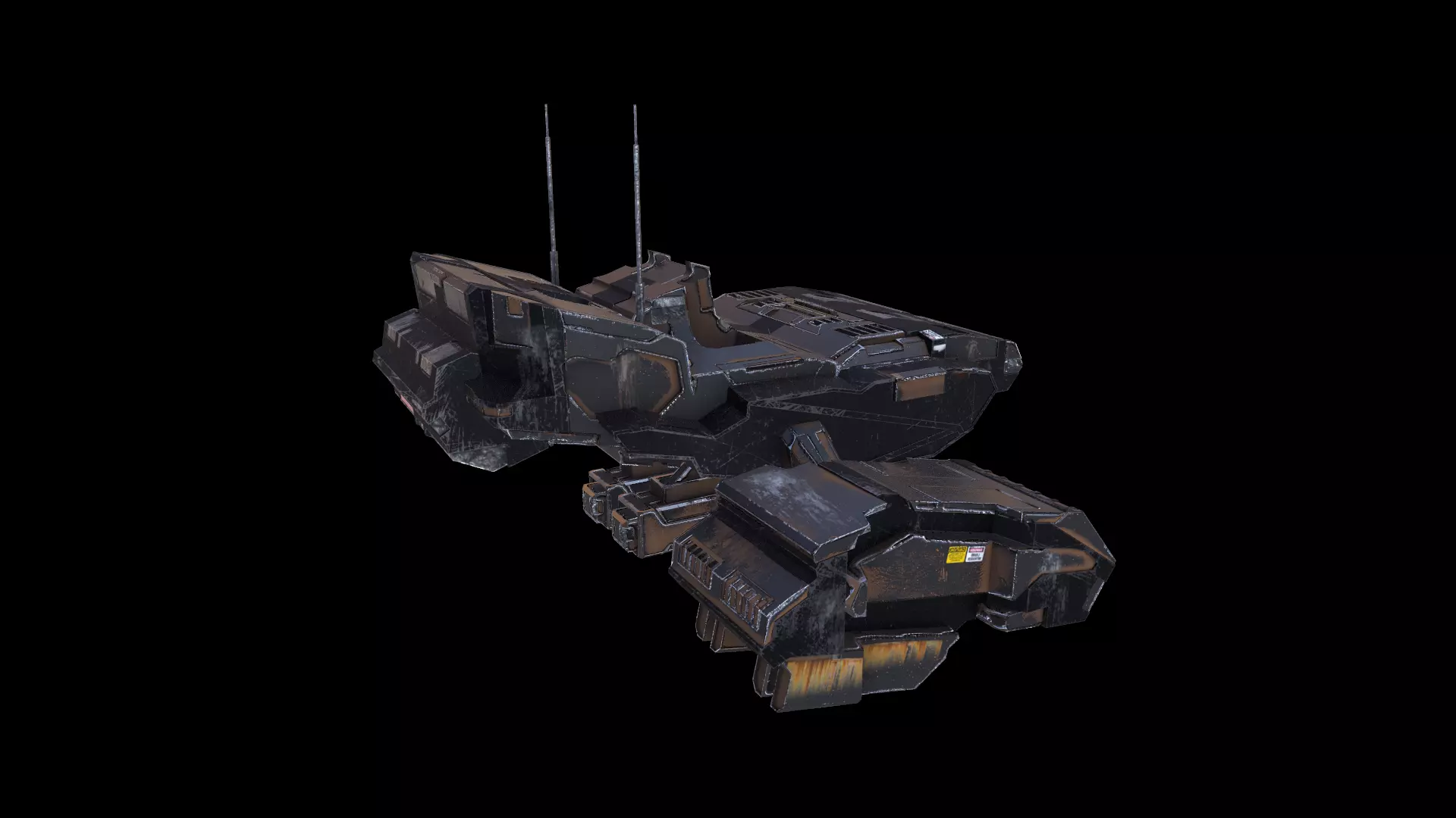 SciFi Spaceship  Low-poly 3D model_0