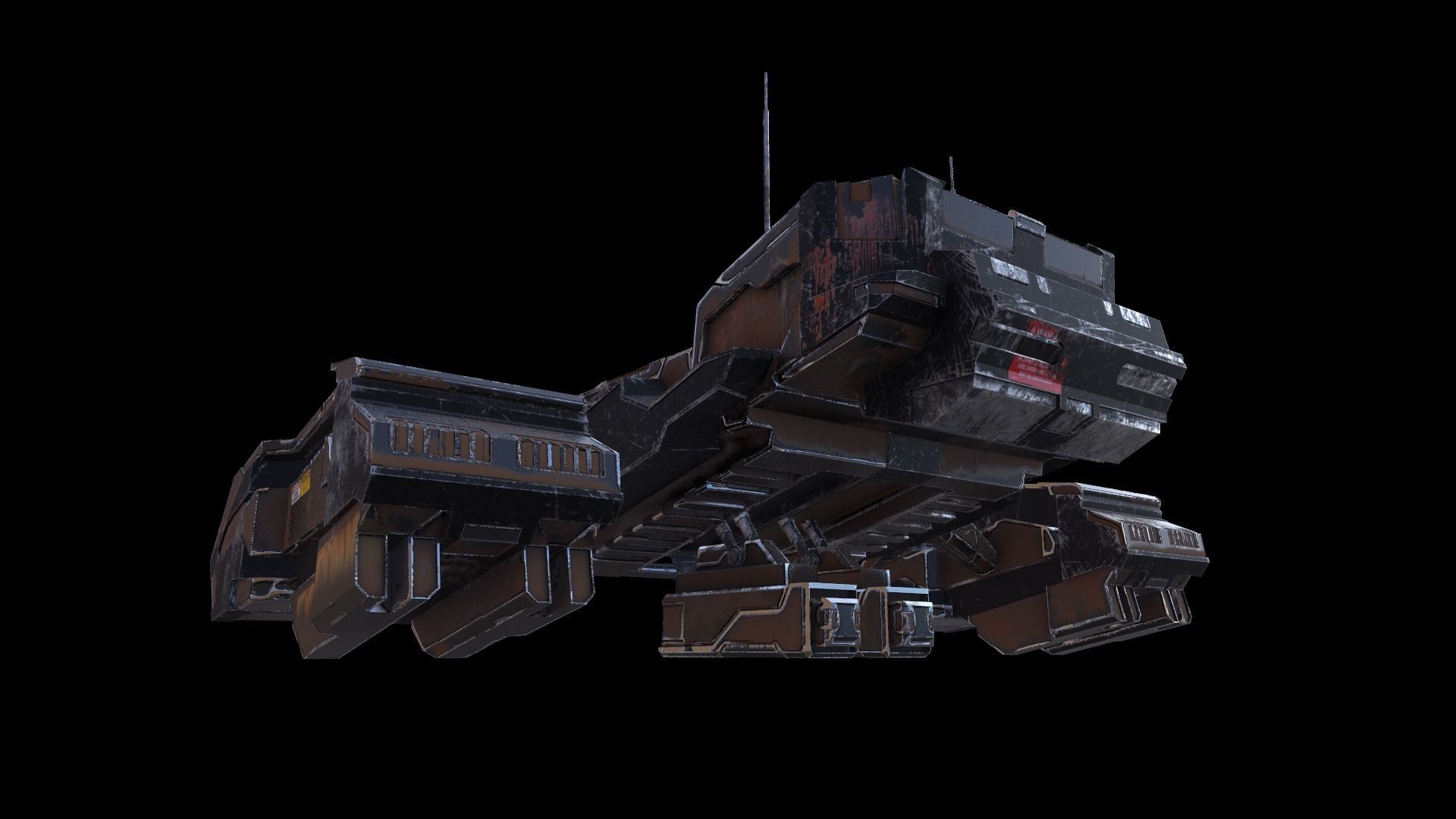 SciFi Spaceship  Low-poly 3D model_11