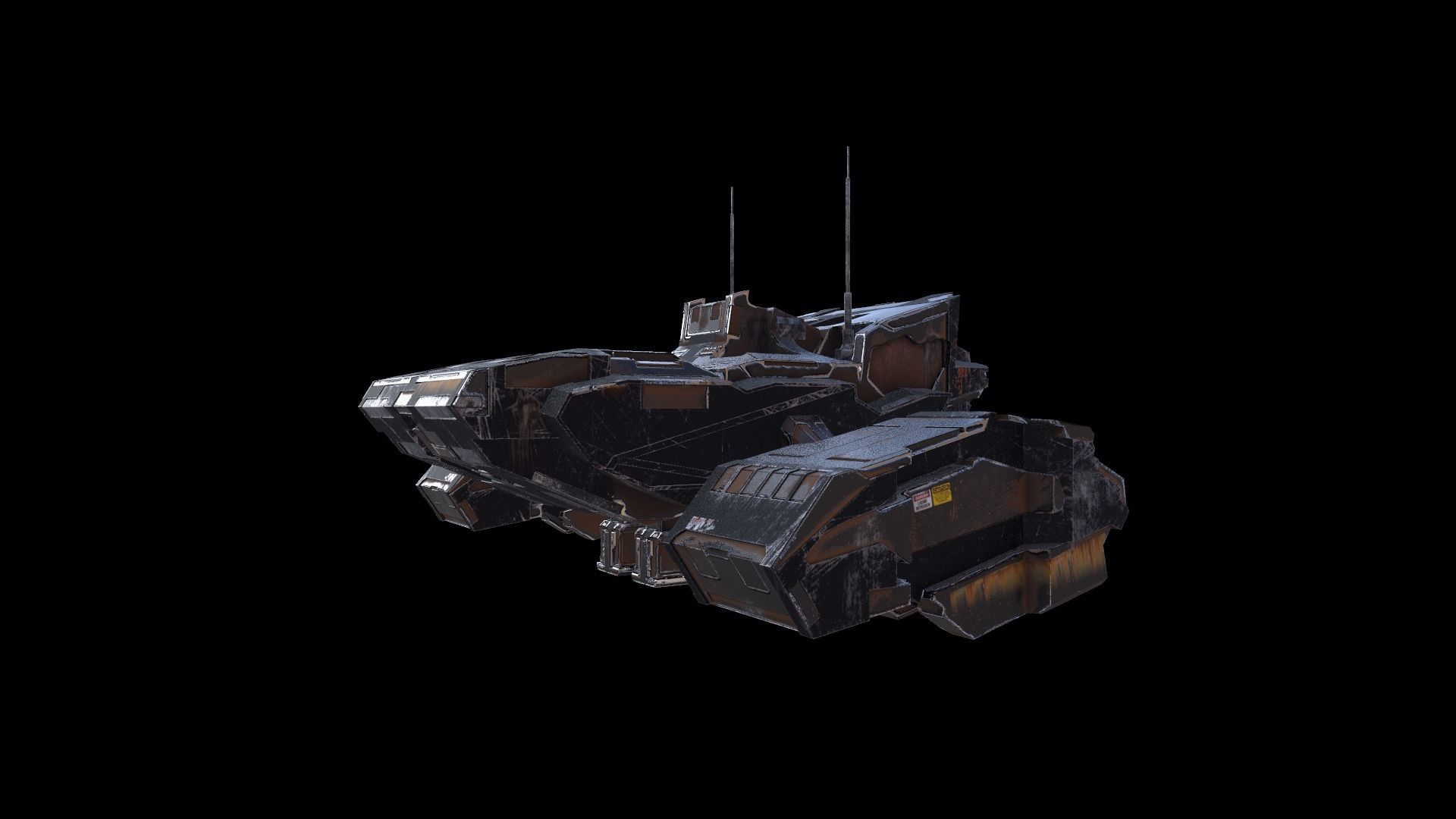 SciFi Spaceship  Low-poly 3D model_21