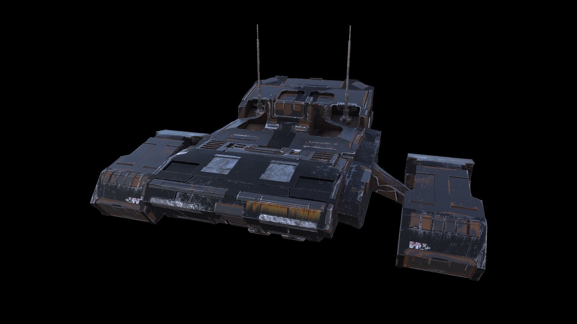 SciFi Spaceship  Low-poly 3D model_7