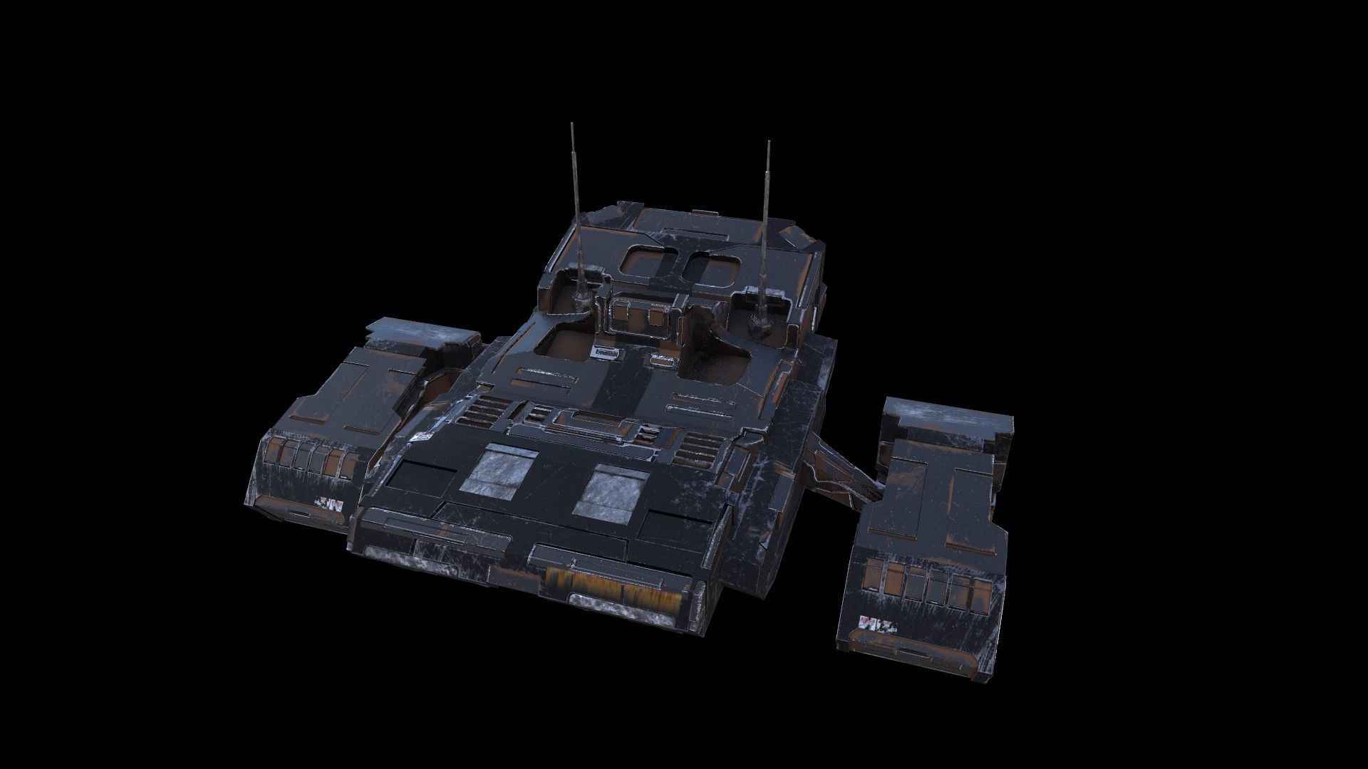 SciFi Spaceship  Low-poly 3D model_12