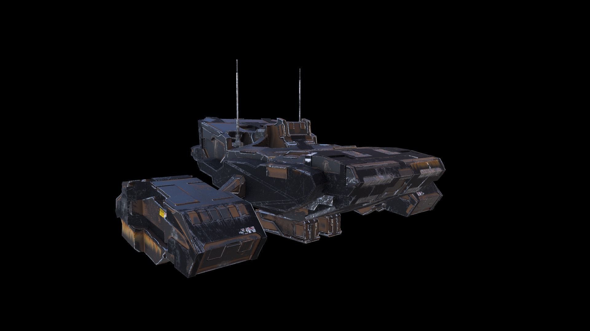 SciFi Spaceship  Low-poly 3D model_20