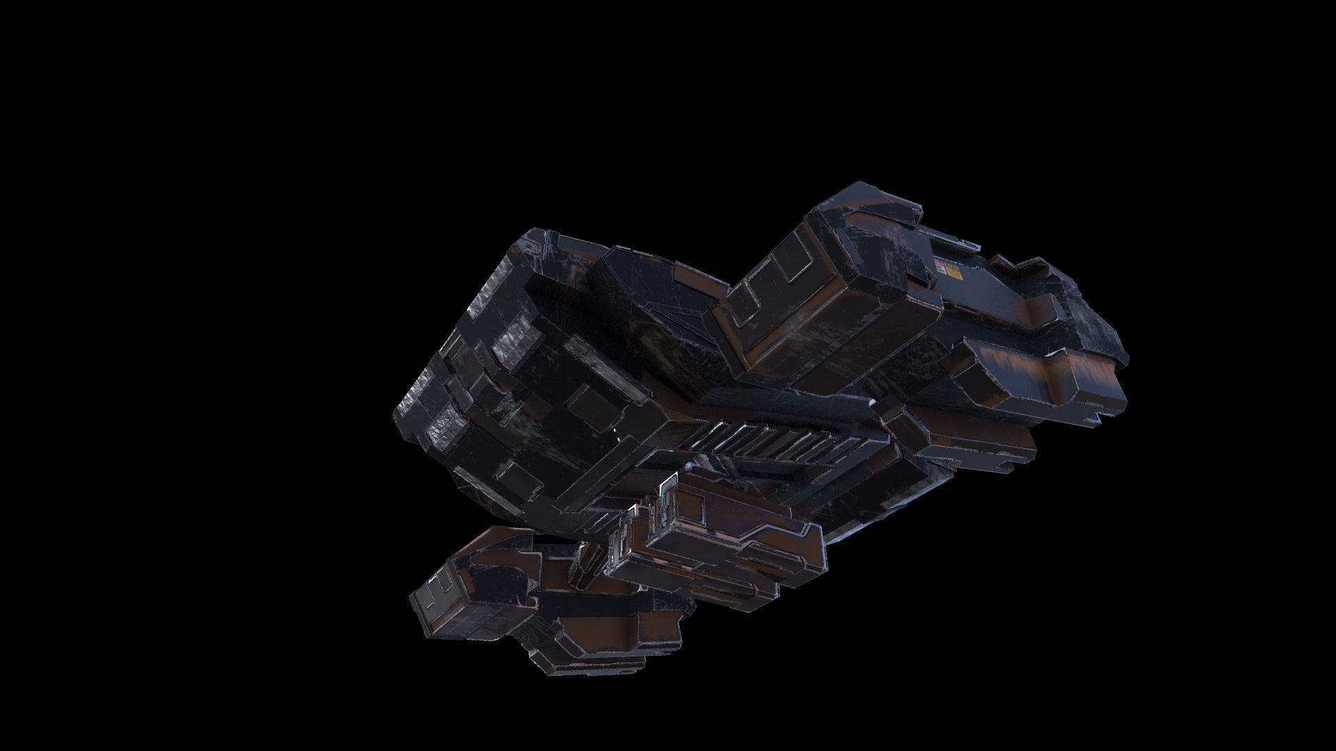 SciFi Spaceship  Low-poly 3D model_15