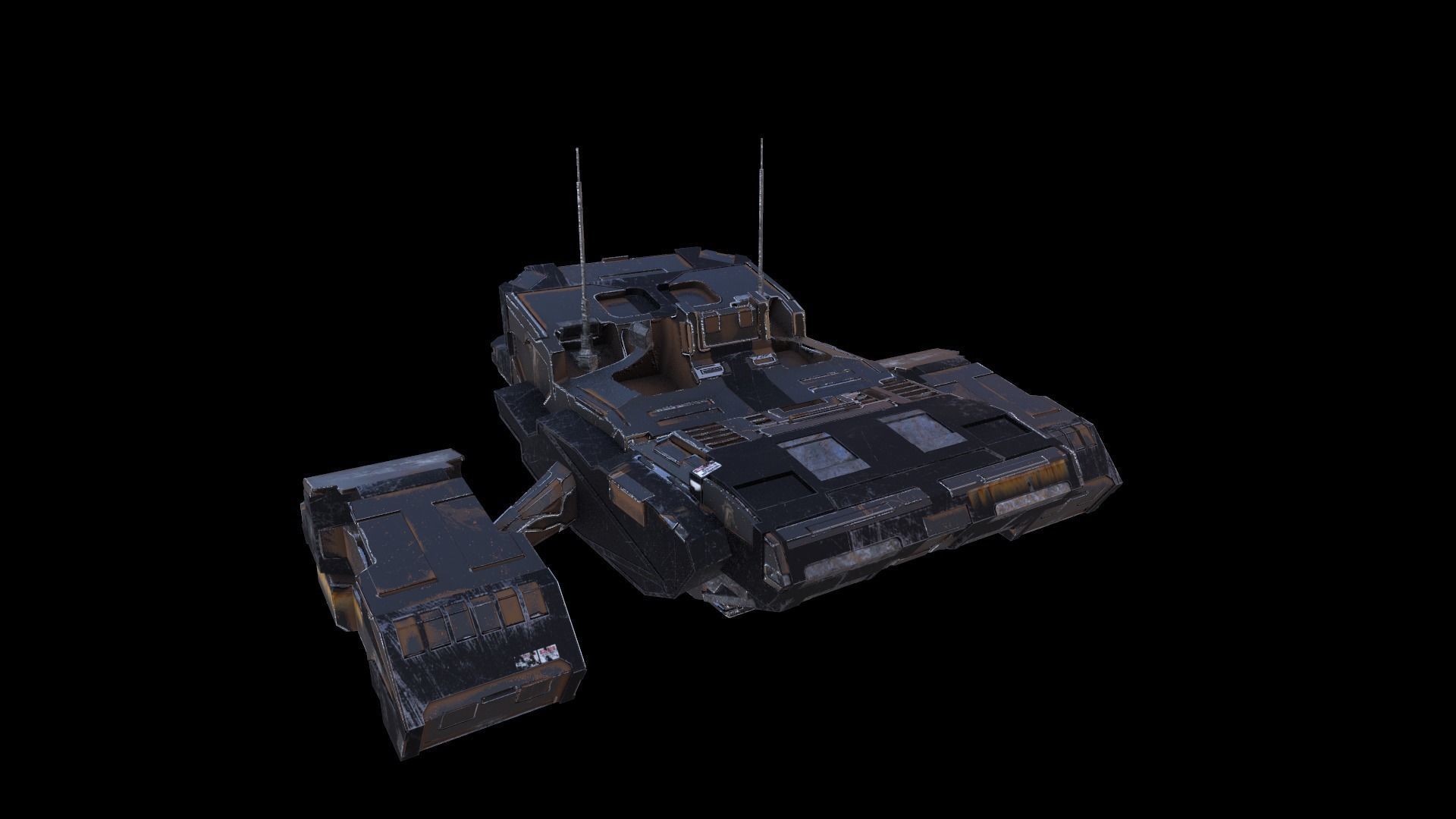 SciFi Spaceship  Low-poly 3D model_19