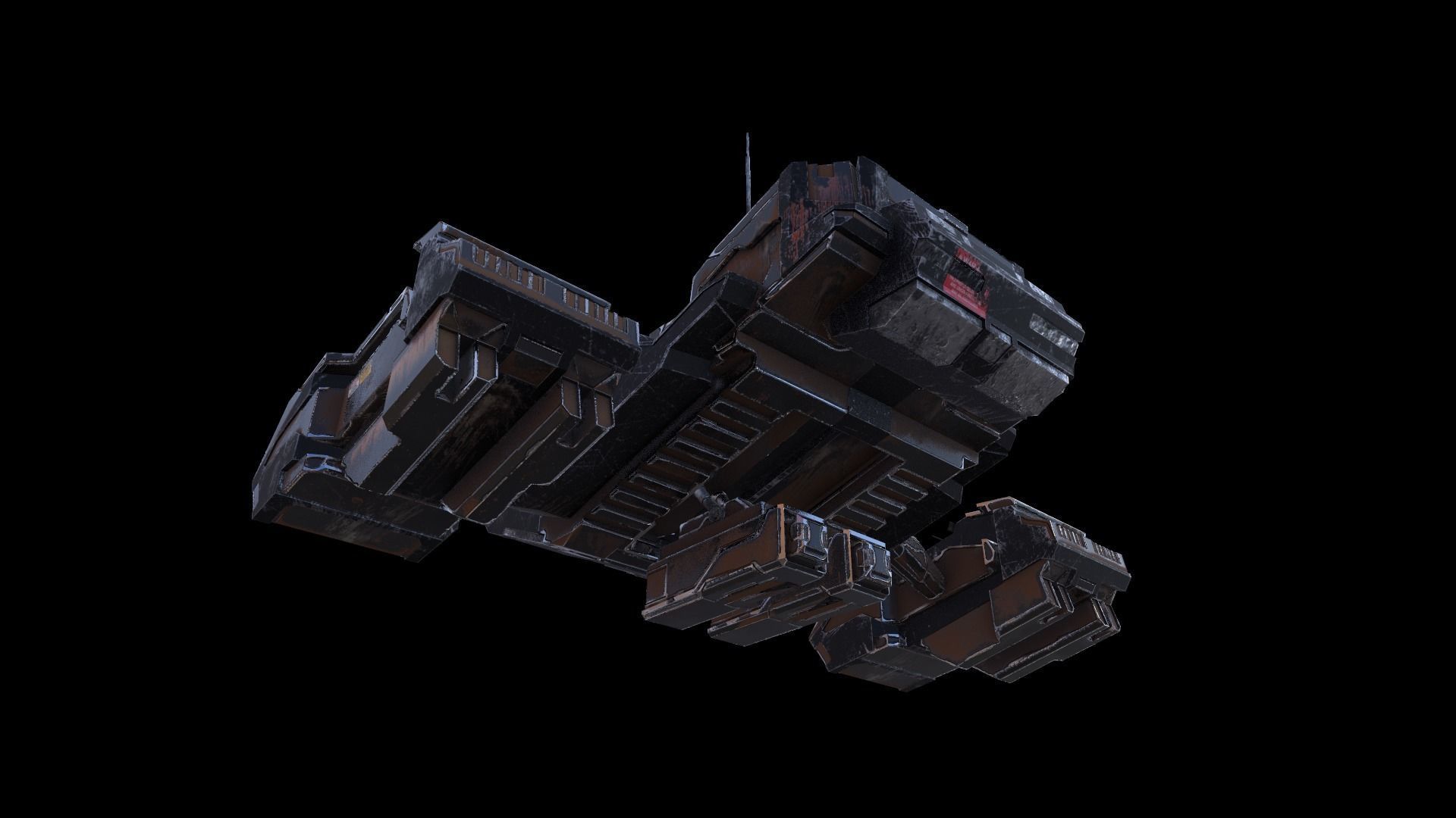 SciFi Spaceship  Low-poly 3D model_22