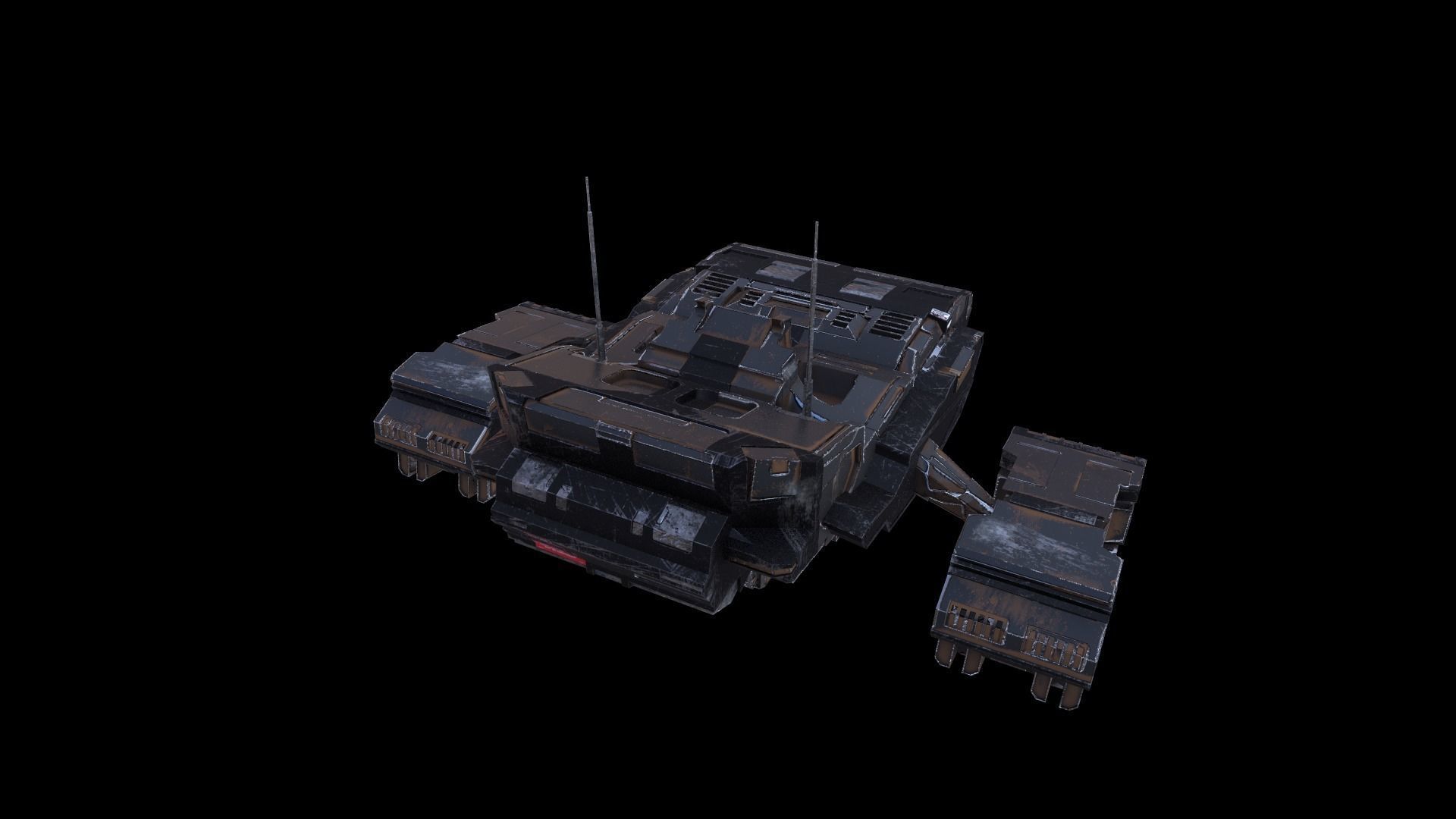 SciFi Spaceship  Low-poly 3D model_13