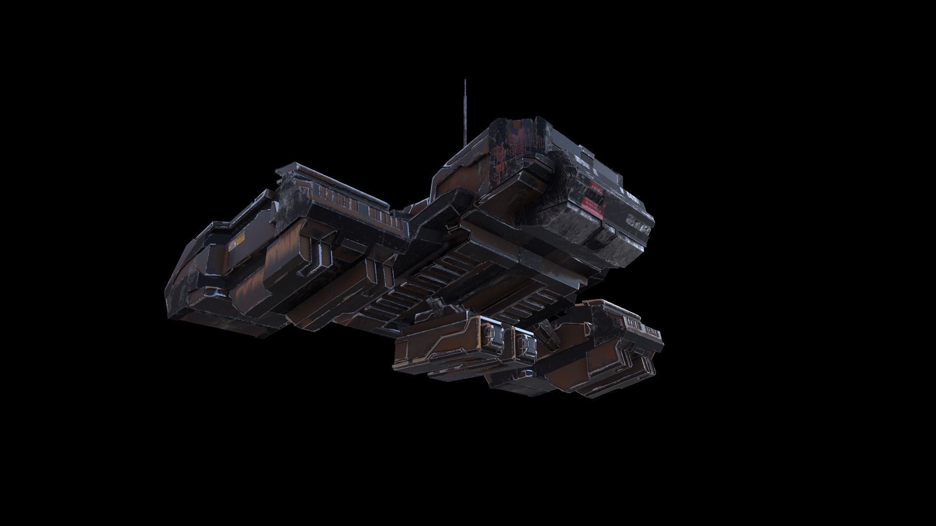 SciFi Spaceship  Low-poly 3D model_24