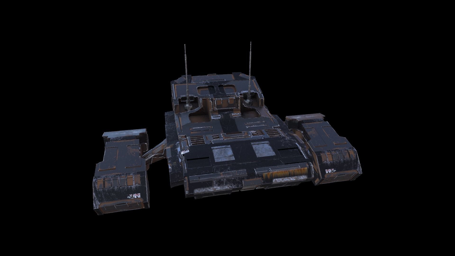 SciFi Spaceship  Low-poly 3D model_5