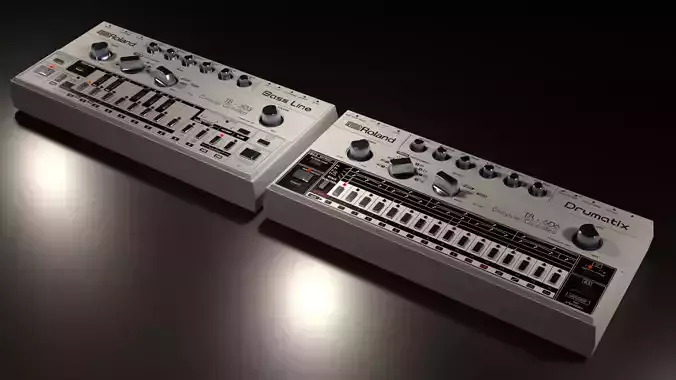 Roland TB-303 - TR-606 3D Model Collection