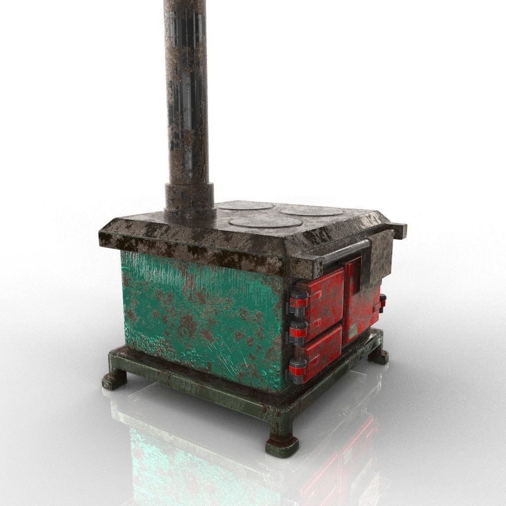 Range COOKER Low-poly 3D model_11