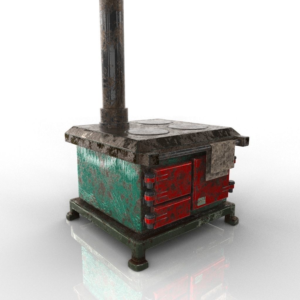 Range COOKER Low-poly 3D model_10