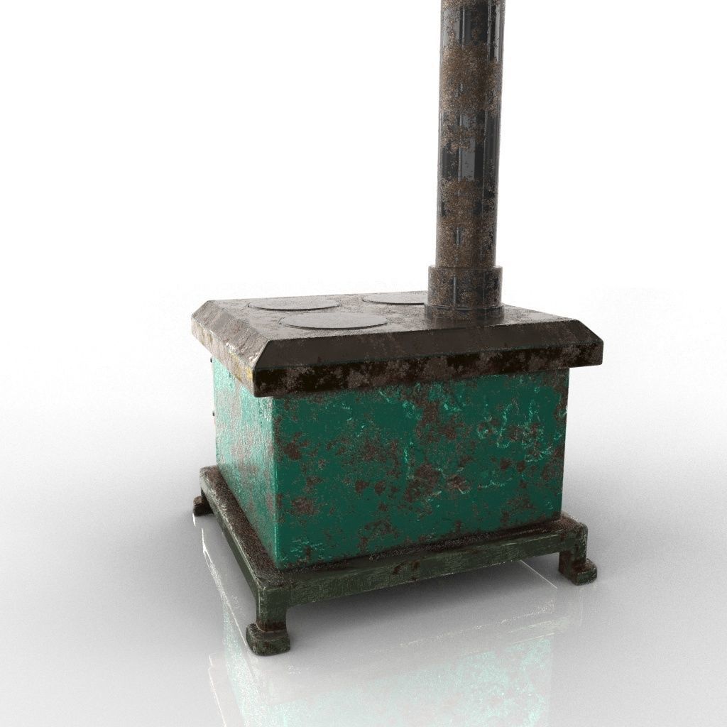 Range COOKER Low-poly 3D model_18