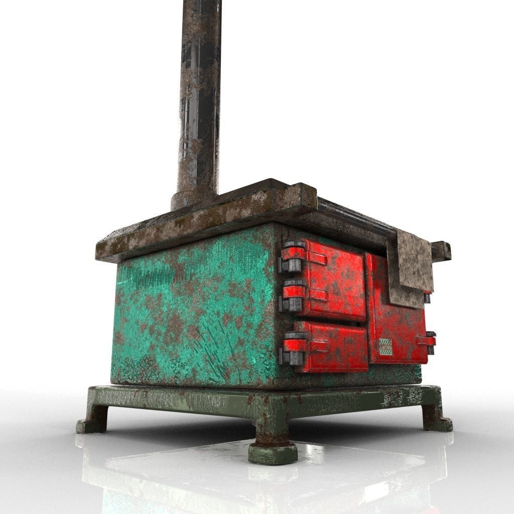 Range COOKER Low-poly 3D model_1