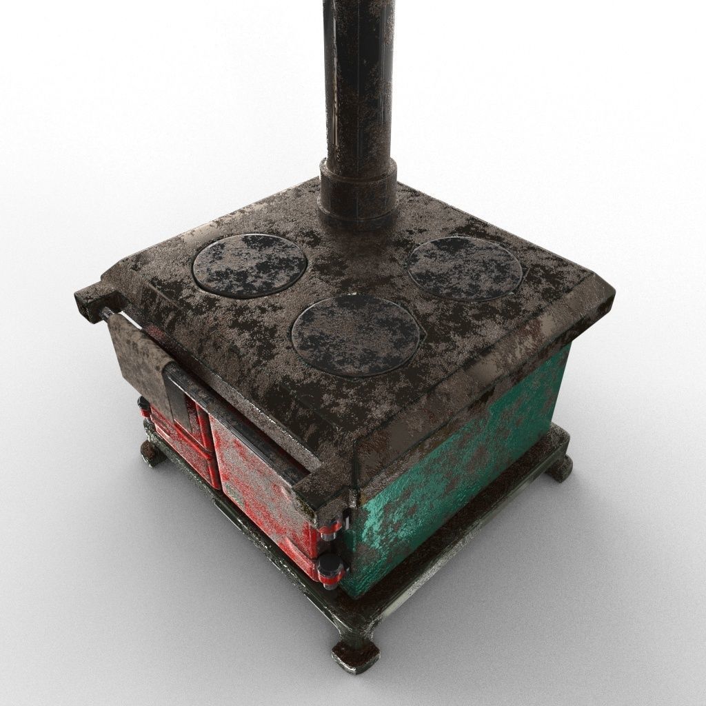Range COOKER Low-poly 3D model_3