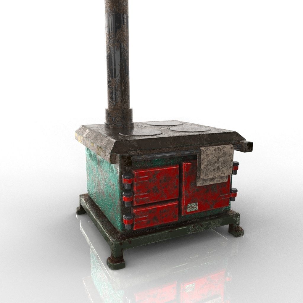 Range COOKER Low-poly 3D model_9