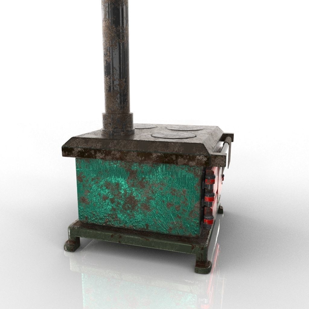 Range COOKER Low-poly 3D model_12