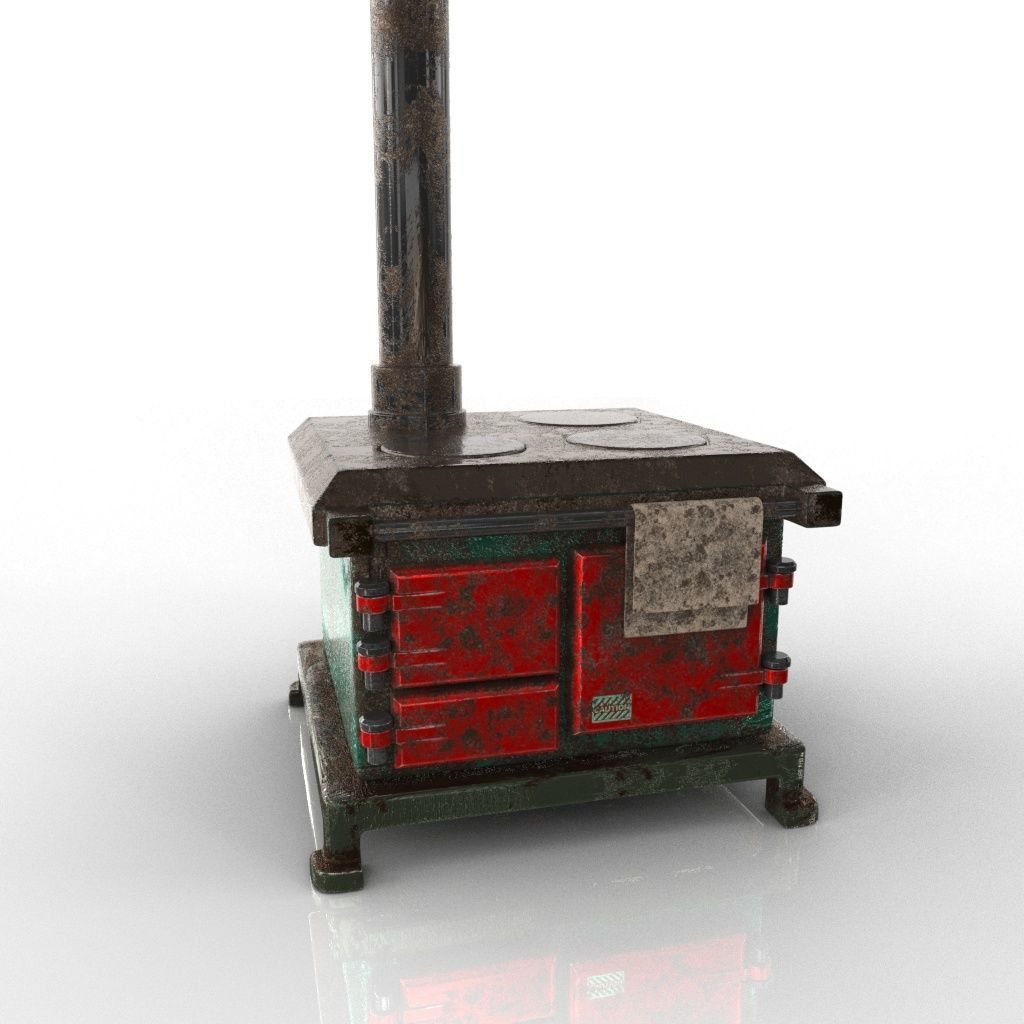 Range COOKER Low-poly 3D model_8