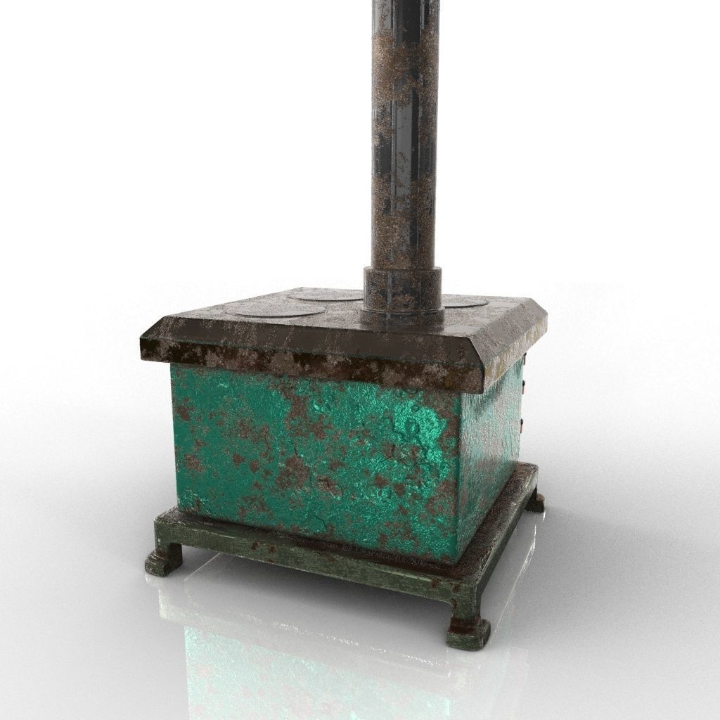 Range COOKER Low-poly 3D model_16