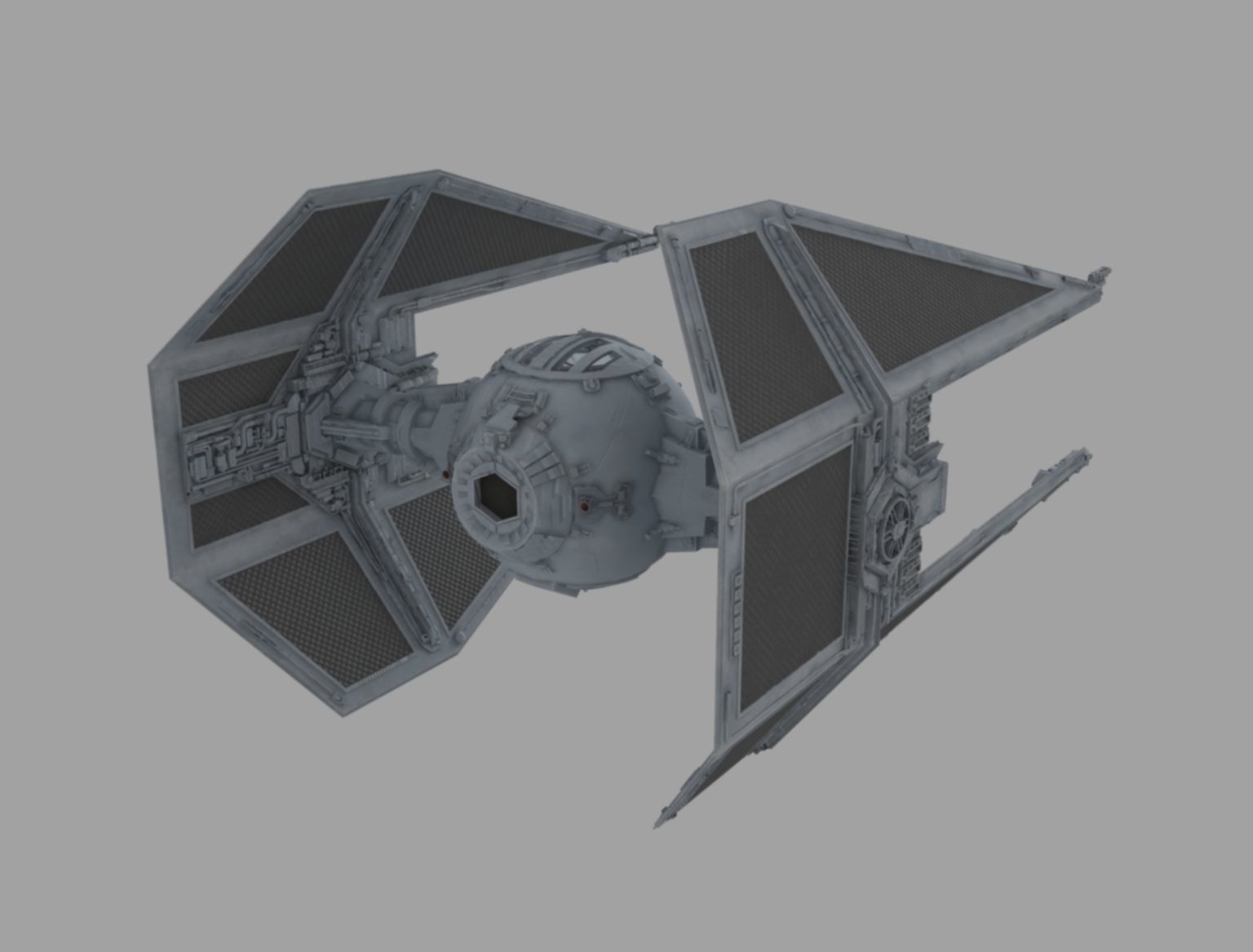 interceptor star wars tie fighter 3D model_4