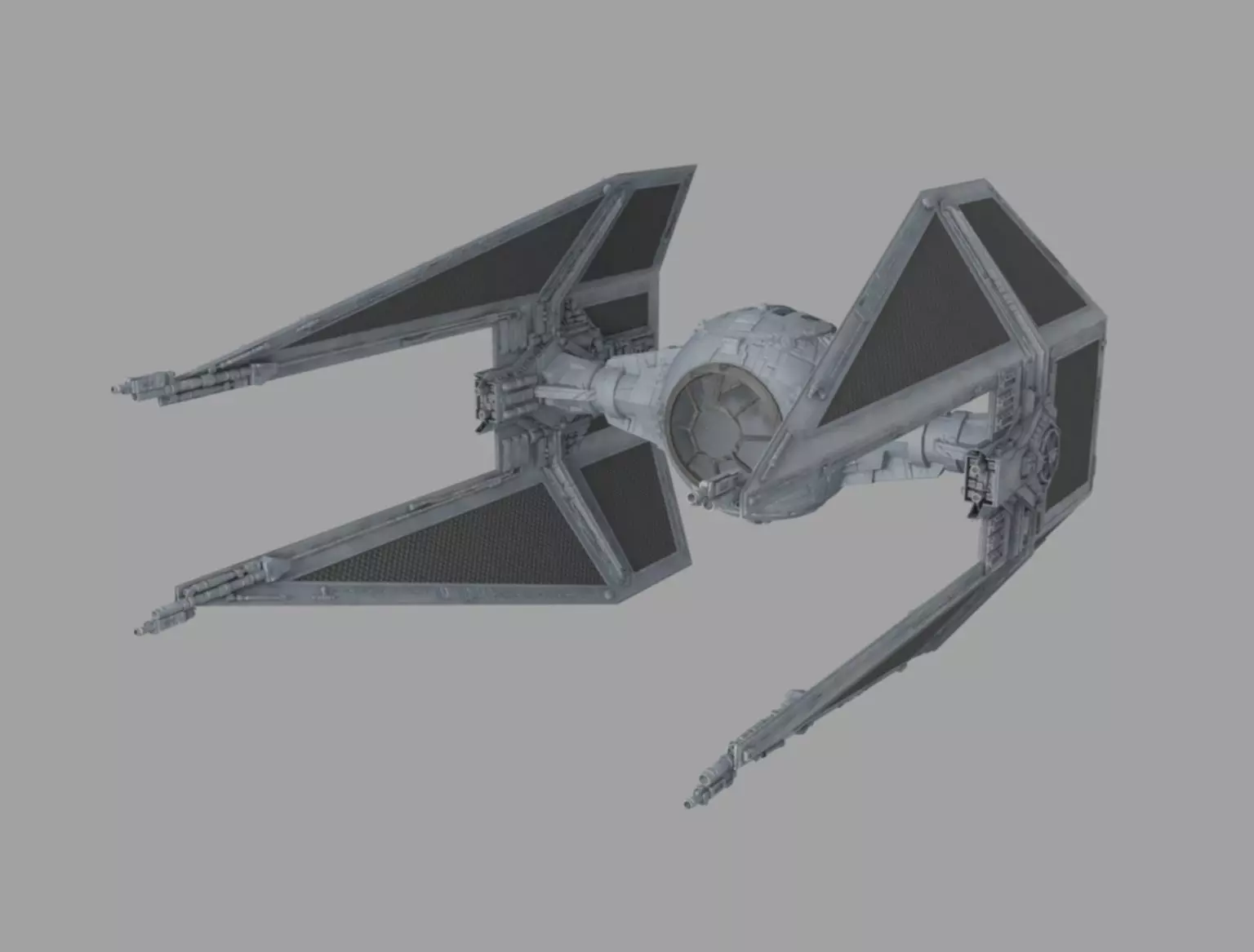 interceptor star wars tie fighter 3D model_0