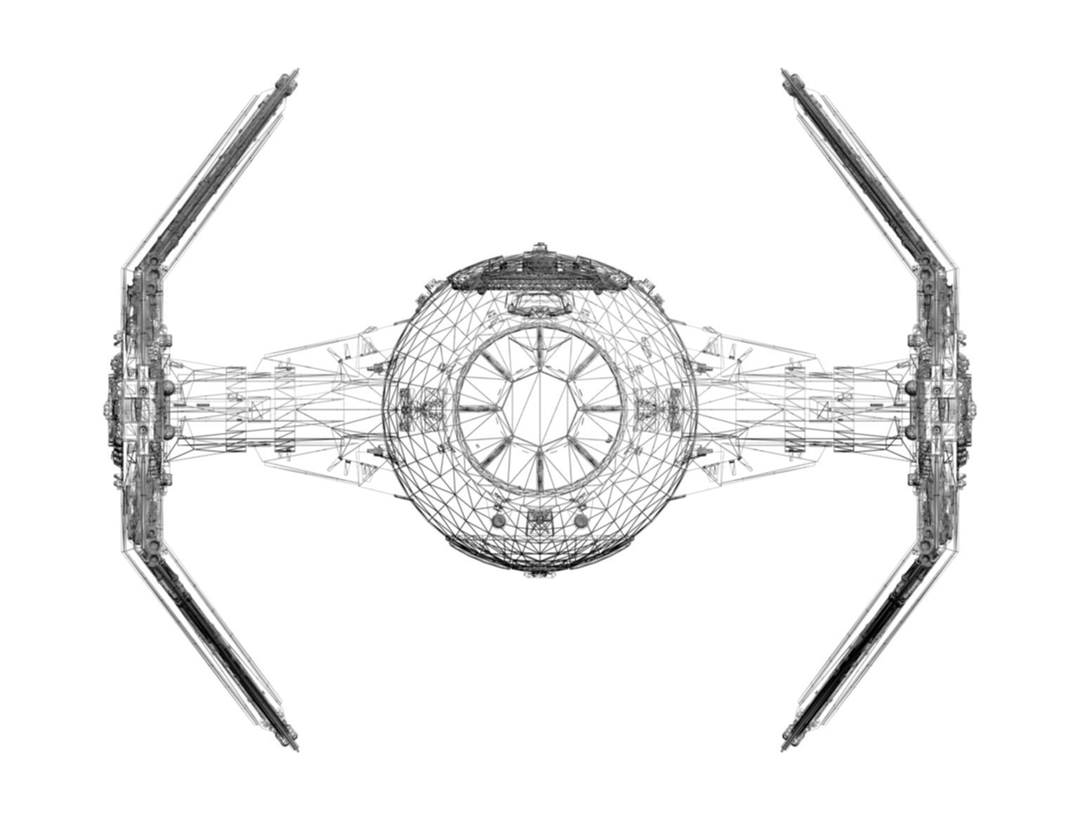 interceptor star wars tie fighter 3D model_7