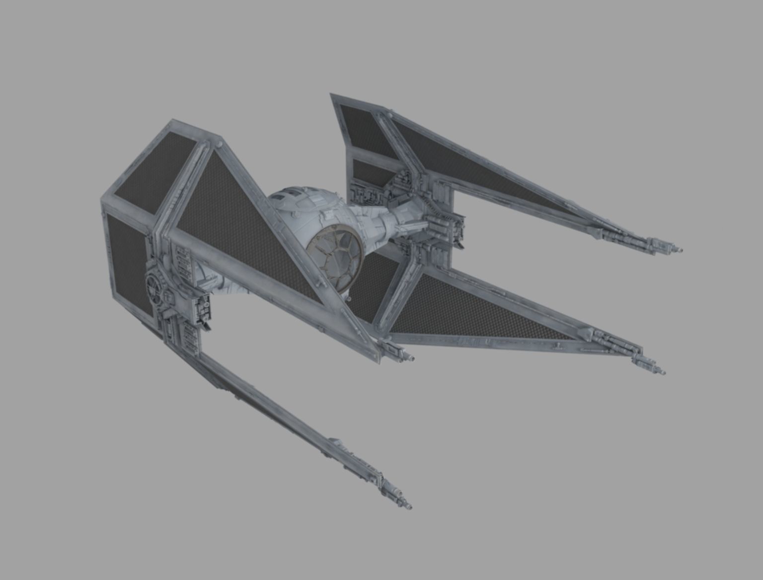 interceptor star wars tie fighter 3D model_2