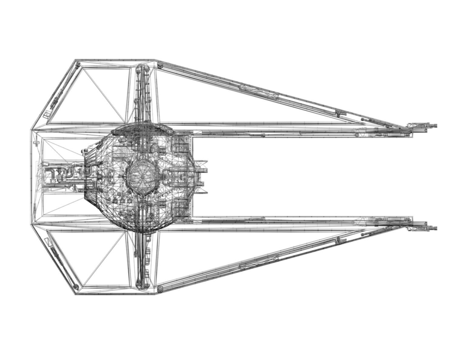 interceptor star wars tie fighter 3D model_8