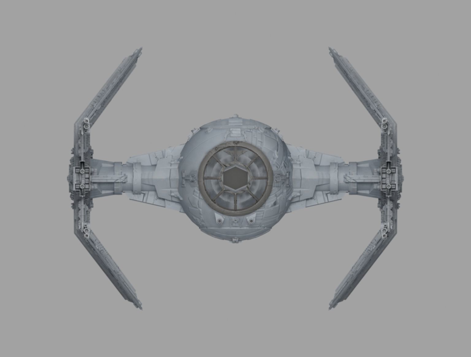 interceptor star wars tie fighter 3D model_1