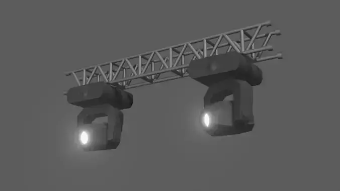 Stage Lights with Truss Beam Low-poly 3D model