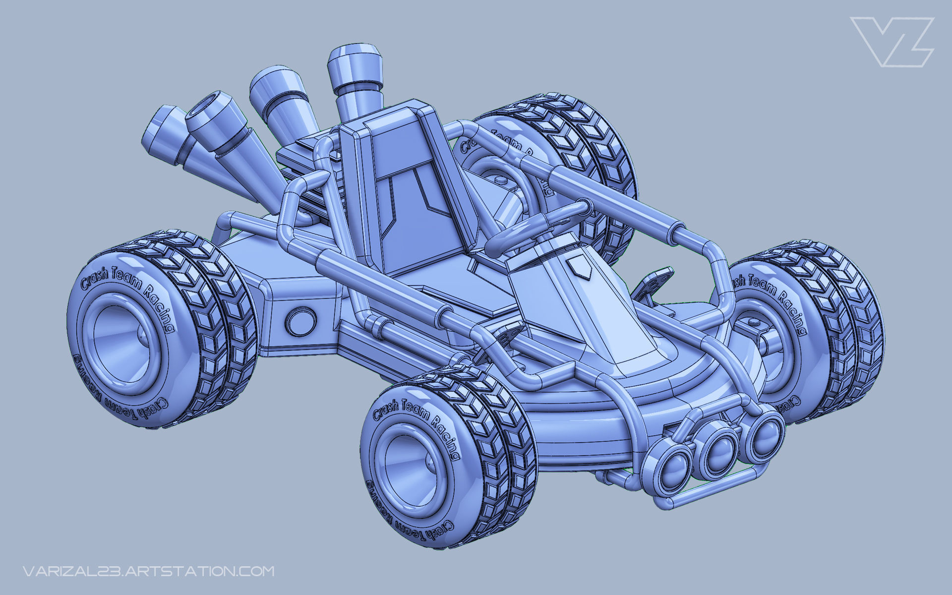 Crash Team Racing Car - CTR ReMix Version With 7 Types of File 3D print model_7