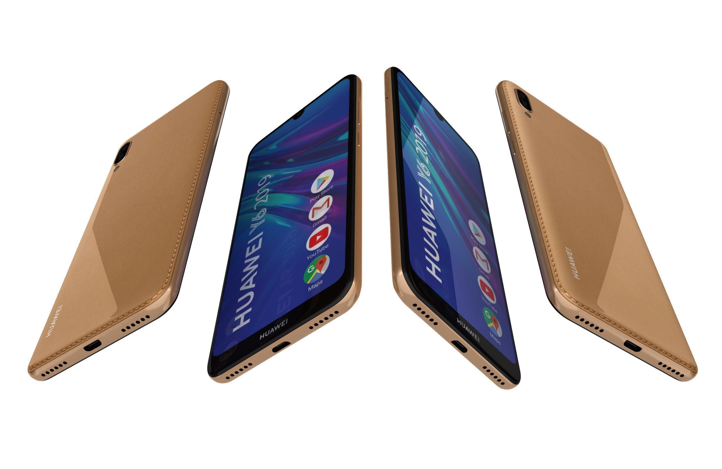 Huawei Y6 2019 Amber Brown 3D model_5