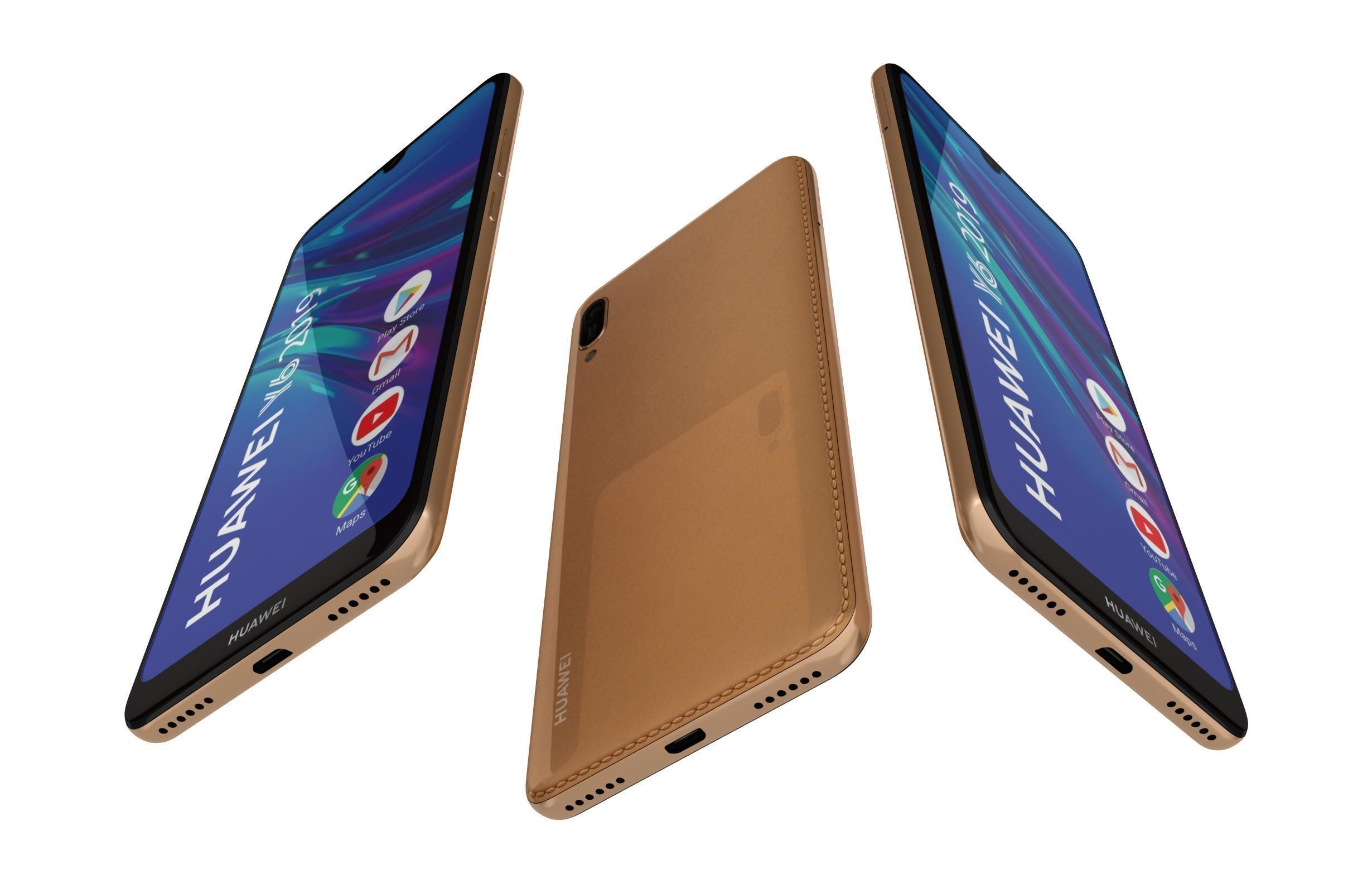 Huawei Y6 2019 Amber Brown 3D model_2
