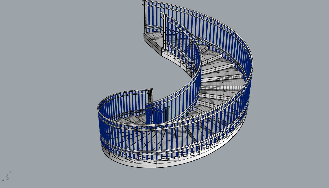 Spiral Staircase with Railing Architectural Details 3D model_78