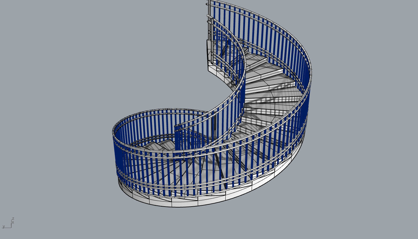 Spiral Staircase with Railing Architectural Details 3D model_77