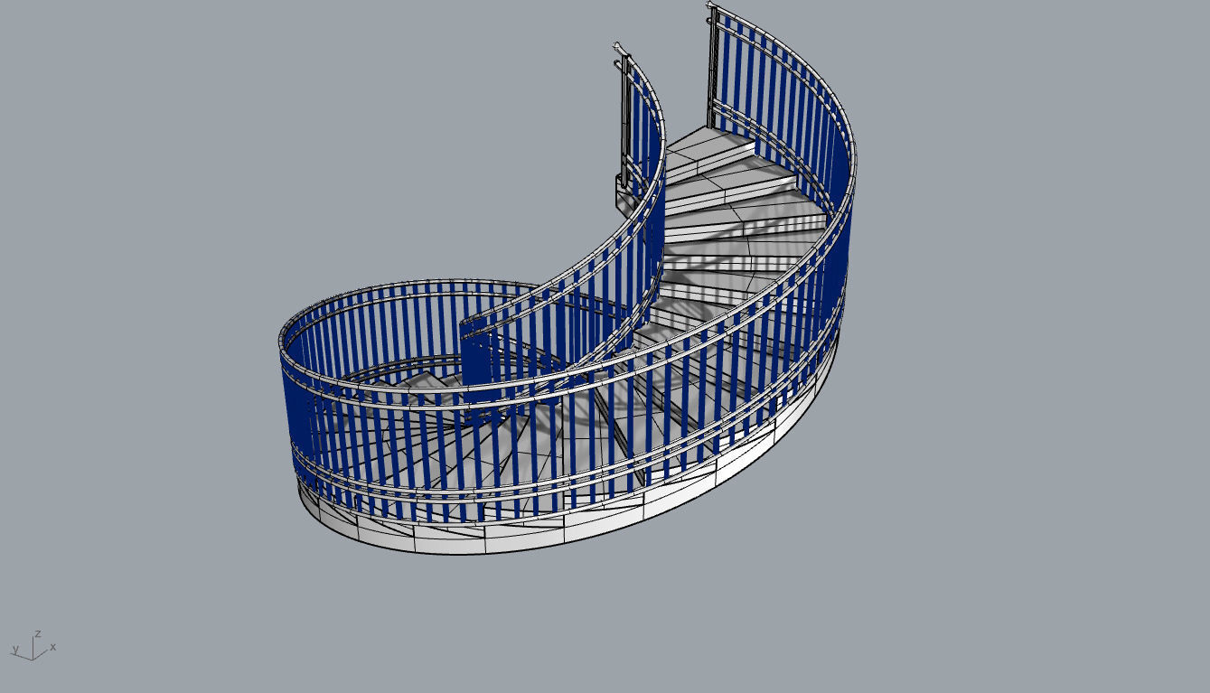 Spiral Staircase with Railing Architectural Details 3D model_81