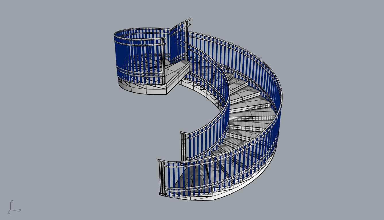 Spiral Staircase with Railing Architectural Details 3D model_65