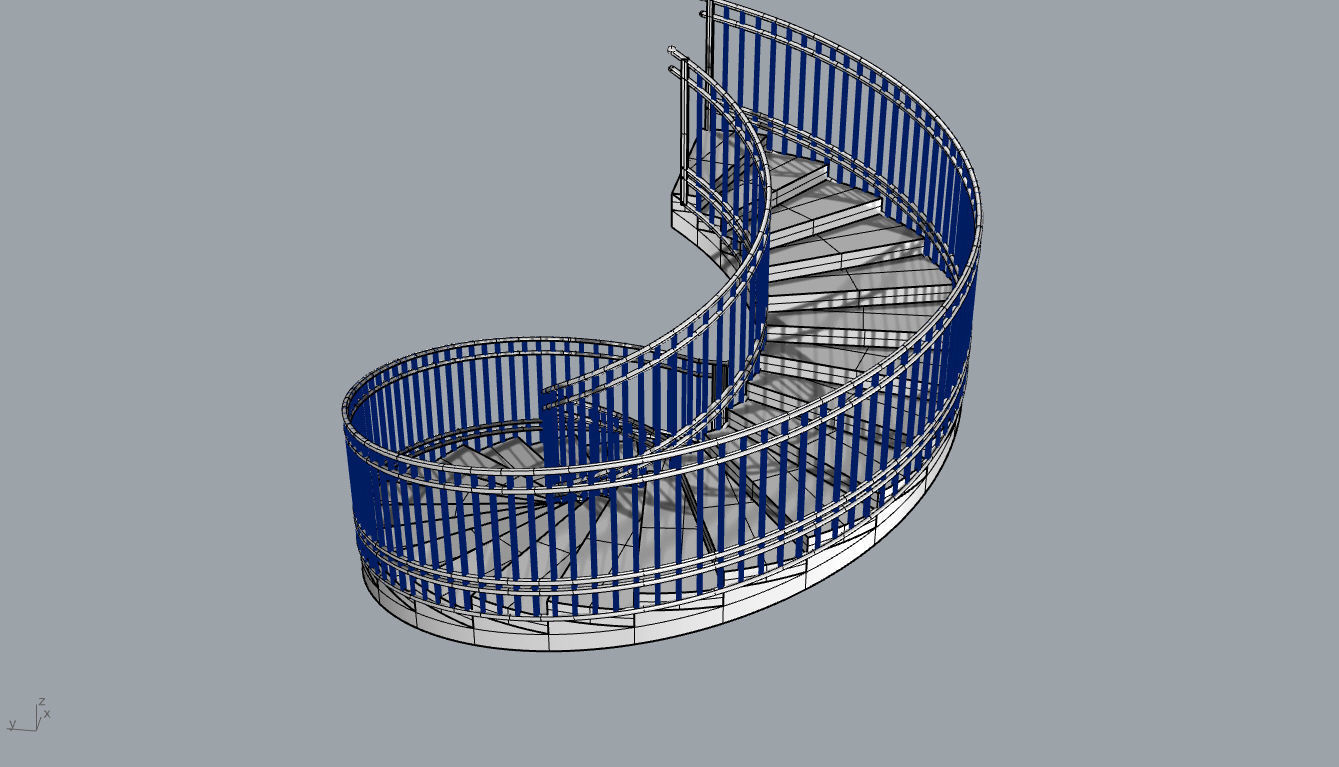 Spiral Staircase with Railing Architectural Details 3D model_79