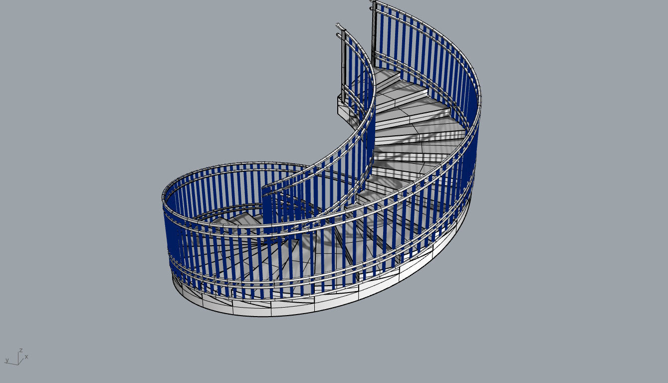 Spiral Staircase with Railing Architectural Details 3D model_80