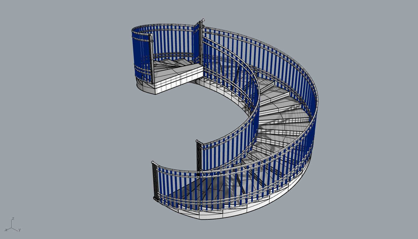 Spiral Staircase with Railing Architectural Details 3D model_66