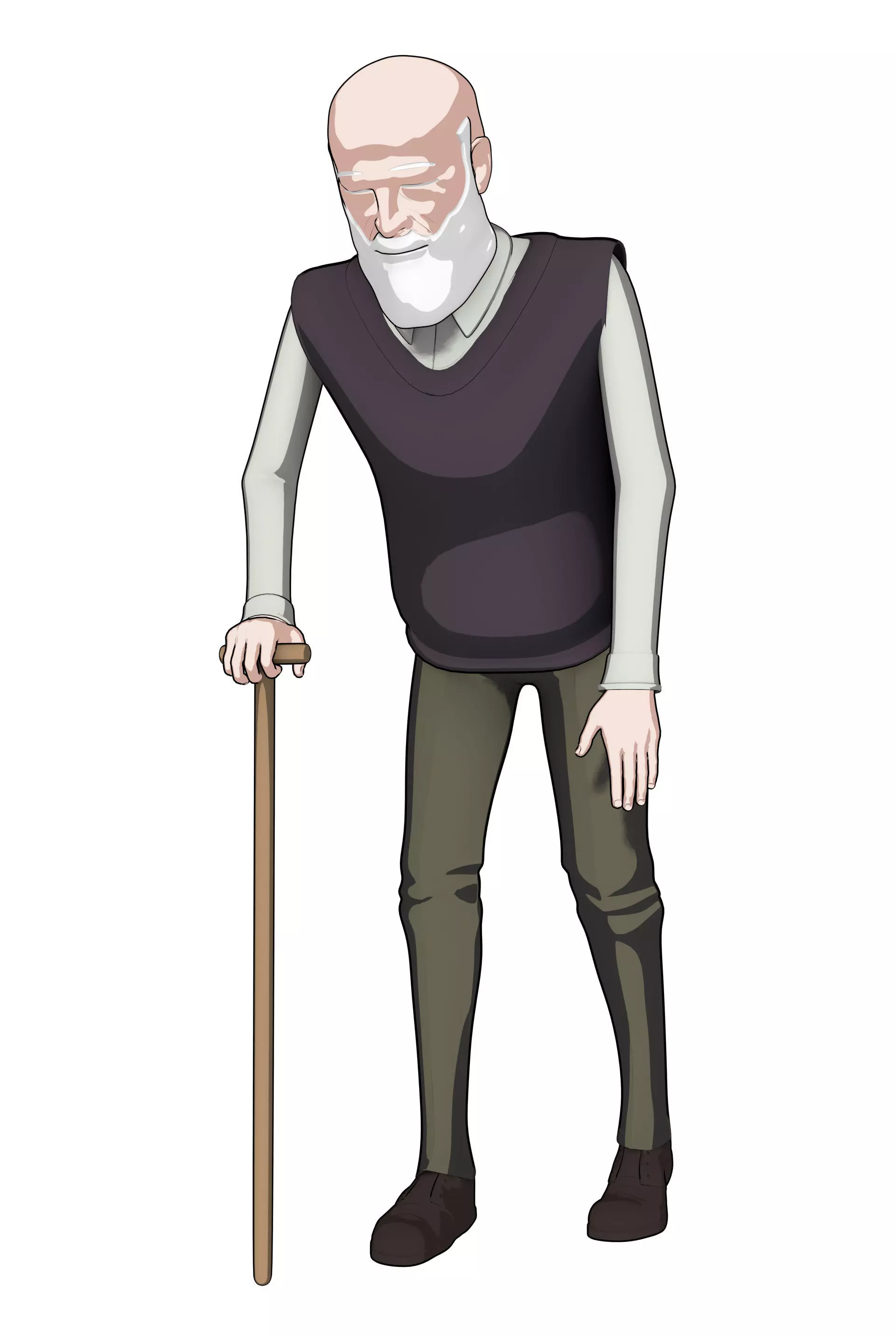 Anime - Toon - Grandfather Low-poly 3D model