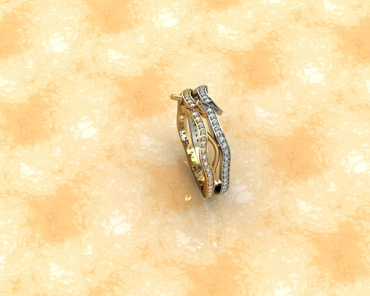 Ring diamond 3D print model_1