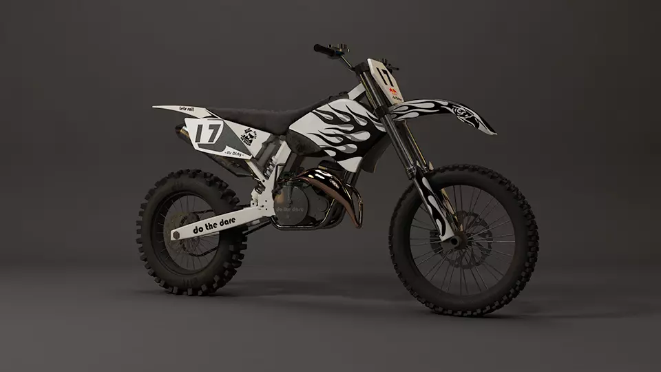 Dirt Bike Low-poly 3D model