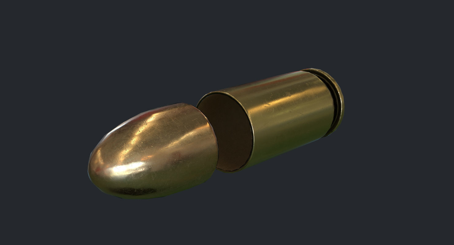 9mm Pistol Ammunition Pack Low-poly 3D model_6