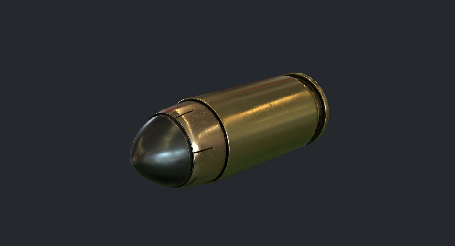 9mm Pistol Ammunition Pack Low-poly 3D model_5