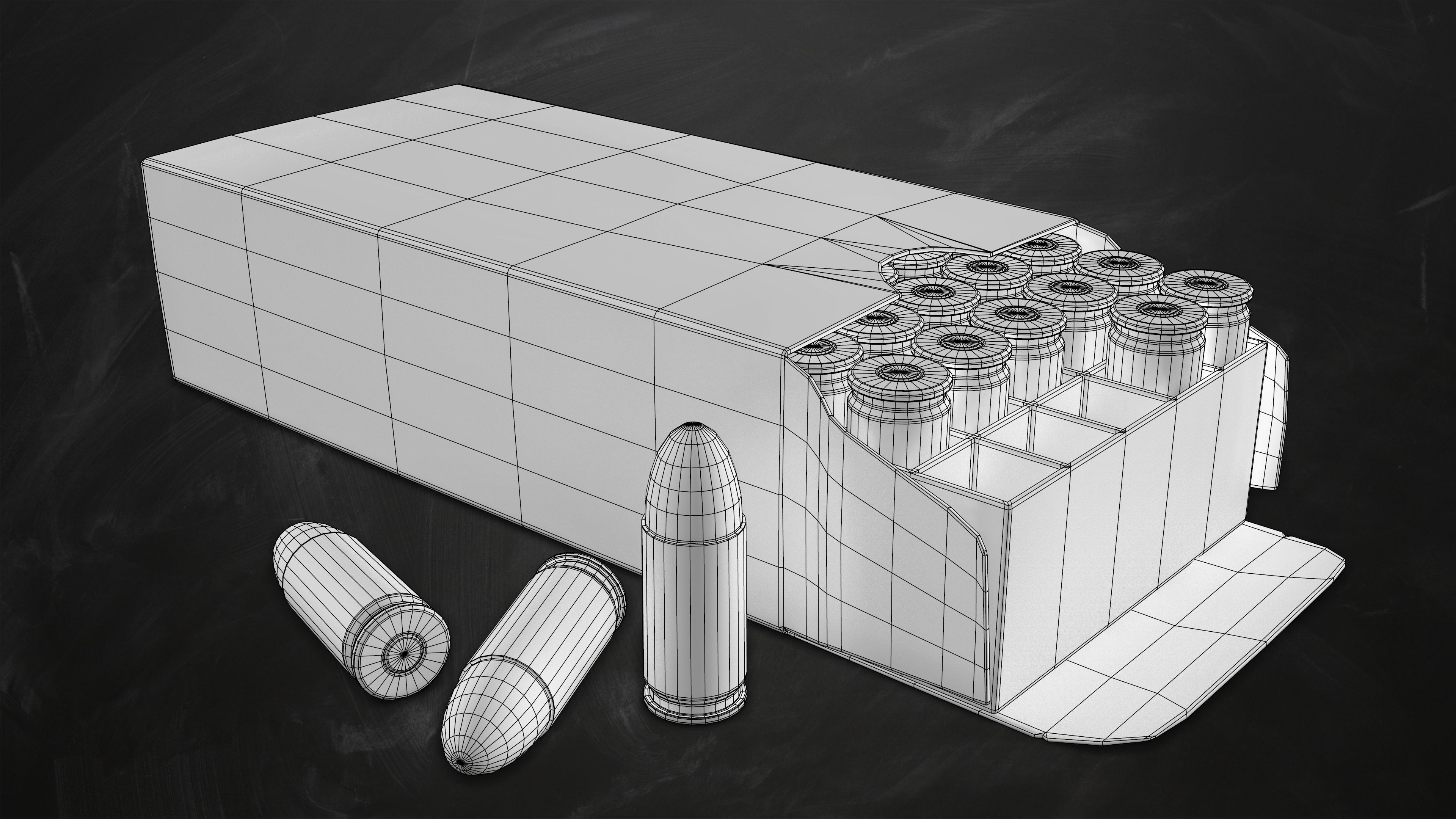 9mm Pistol Ammunition Pack Low-poly 3D model_10