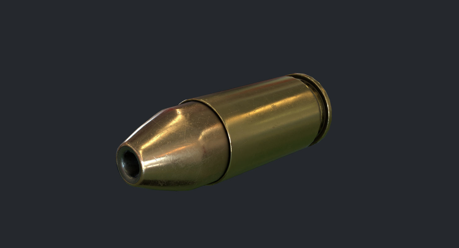 9mm Pistol Ammunition Pack Low-poly 3D model_4